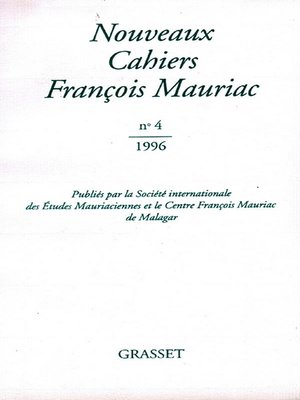 cover image of Nouveaux cahiers François Mauriac n°04